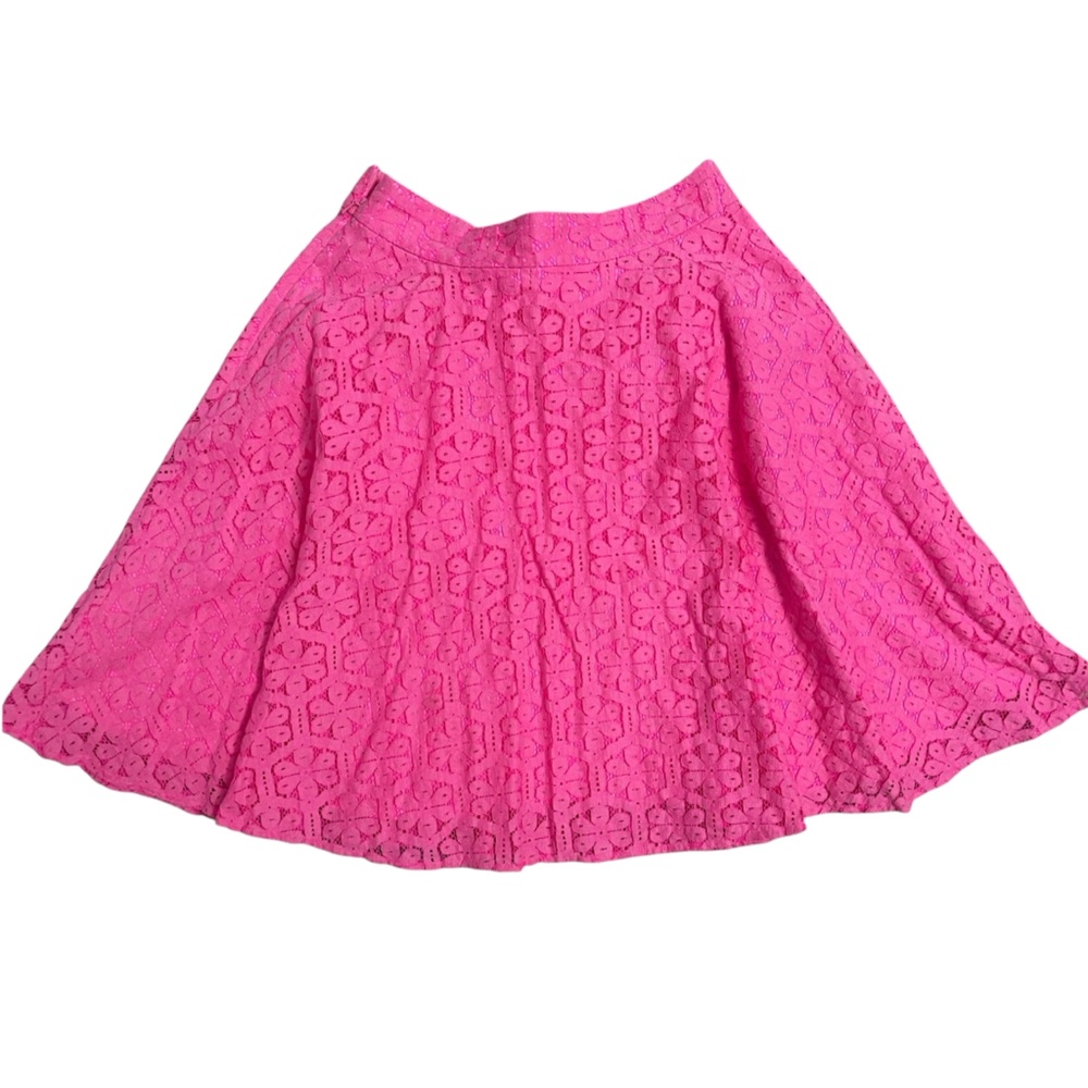 Lilly Pulitzer Vibrant Pink Lace Skater Skirt Size 0 - Picture 2 of 9